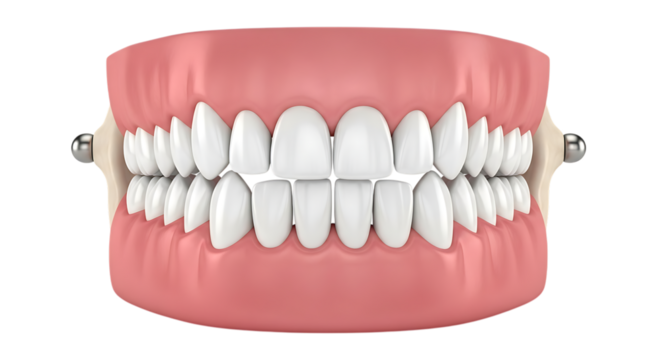 Dental model isolated on transparent background displaying teeth and gums anatomy - Powered by Adobe
