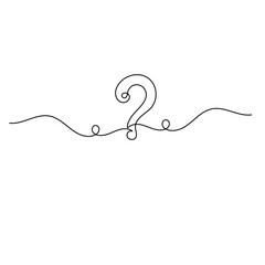 Question mark icon   continuous one line drawing of outline vector illustration 