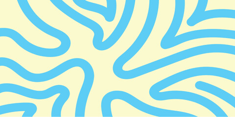 Colorful waves abstract background. flowing blue lines on a pale yellow canvas symbol. vector illustration.