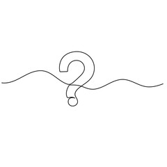 Question mark icon   continuous one line drawing of outline vector illustration 