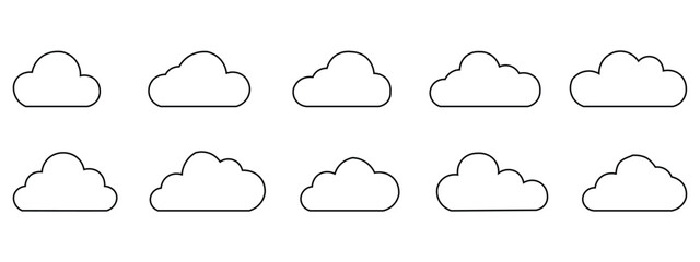 Fototapeta premium Set of cloud icon vector. weather forecasts and design elements symbol. vector illustration.