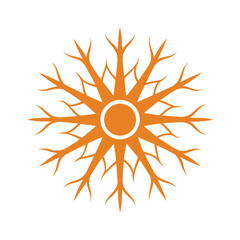 sun made of tree branches vector