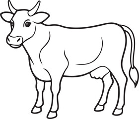 coloring book cow vector