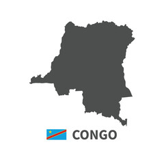 Obraz premium Congo map flag illustration on white background