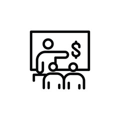 business training outline icon vector design good for web or mobile app