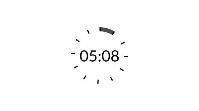 1 minute countdown timer animation on a transparent background ,0 to 60 second countdown timer  with alpha channel , 60 second countdown timer animation.