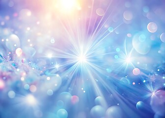Abstract ethereal light burst with soft bokeh and glowing particles in pastel colors