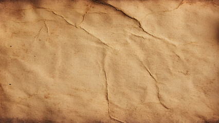 Vector crumpled brown paper background. Colorful green crumpled paper texture. Rough grunge old blank. Colored background. Vector illustration