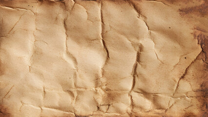 Old vintage paper sheets. Antique crumpled paper texture. 