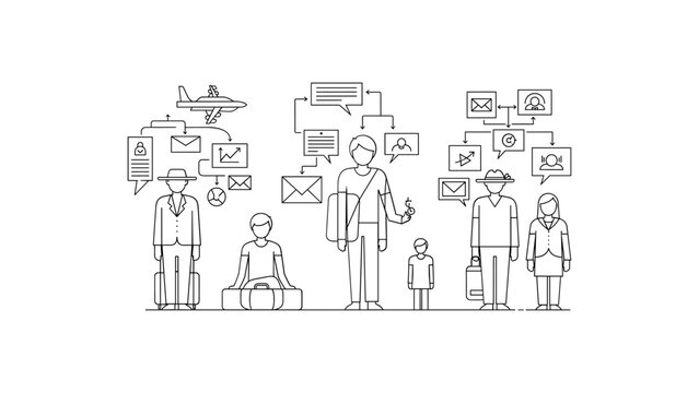 Business people with communication and travel concept