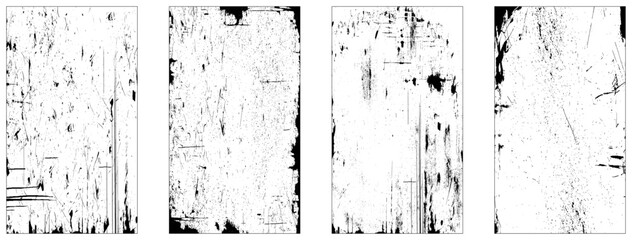 set dirty wall texture background on white  background