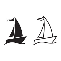 Sailboat icon  stock vector  boat logo isolated on white background