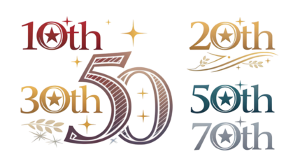 Stylized Anniversary Logo Collection Set for Event Design