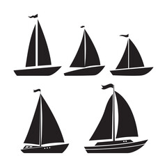 Sailboat icon  stock vector  boat logo isolated on white background