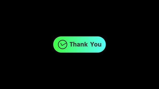 4K animation of a modern "Register Now" button clicked by a cursor, followed by a successful "Thank You" confirmation message. Web registration concept.

