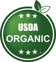 USDA Organic Text Design – Modern Green Typography Label for Eco, Natural, and Sustainable Product Branding