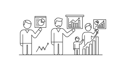 Business team analyzing data