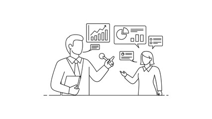 Business people discussing data analysis