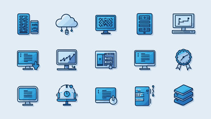 IT Infrastructure and System Management Vector Set