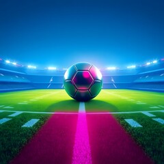 soccer ball on stadium