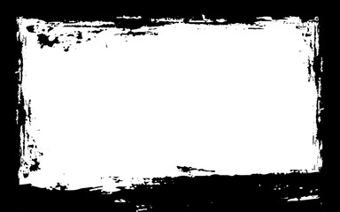 Black grunge brush painting border frame blank space background. Dirty distressed paint brush abstract grunge frame