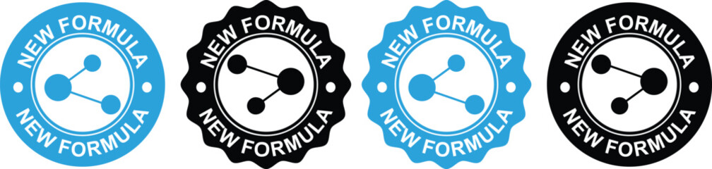 New Formula Product Label Design – Modern Badge for Updated, Improved, and Innovative Product Packaging