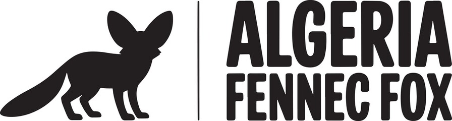 Algeria national animal Fennec Fox logo design element stylized vector illustration silhouette