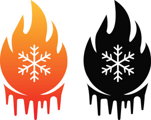 unique cooling and heating vector icon