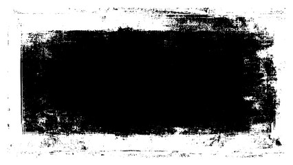 Black grunge dust stroke paint box shape. copy space for text. Vector idea. 