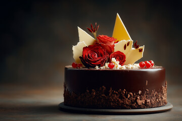 Elegant Chocolate Rose Cake