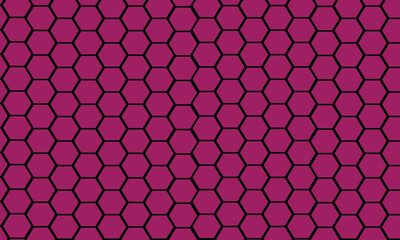 Seamless pattern shows a pink hexagonal geometric shape with a honeycomb structure