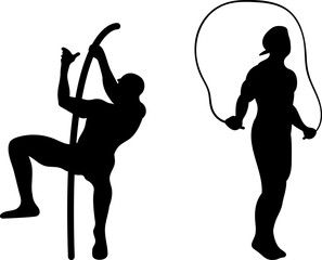 Gymnastic Rings Athlete Silhouette