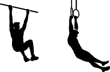 Athlete Dragging Heavy Weight Silhouette