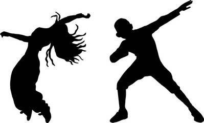 Female Hair Flip Dance Silhouette