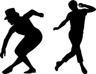Hip Hop Dancer Silhouette in Dynamic Move