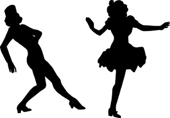 Little Girl Dancing Silhouette With Dress