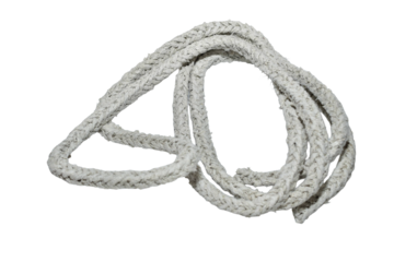Heat-resistant rope braided from asbestos fibers on PNG background.