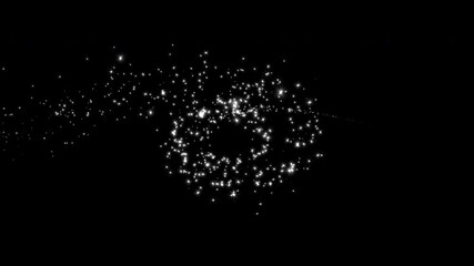 White Christmas sparkles glitter trail magic dust on black background - Powered by Adobe