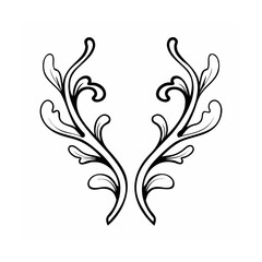 Elegant floral design with intricate leaf details on a white background