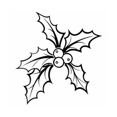 Elegant Holly Branch Vector Illustration for Christmas and Holiday Season