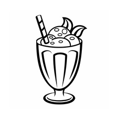 Ice cream sundae sketch vector illustration dessert food design
