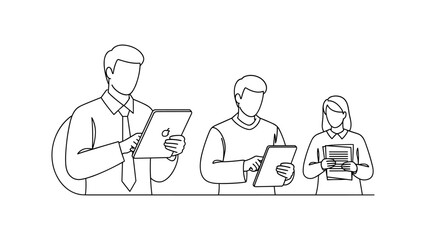 Business team using electronic devices