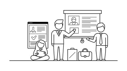 Business presentation with team