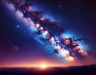 Naklejka premium milky way galaxy with stars and space background