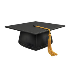 3D Graduation Cap Icon on White