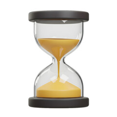 Hourglass with flowing sand, representing time and urgency.