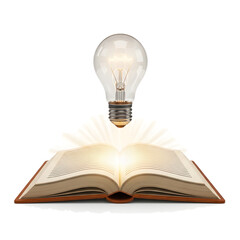 Learning Inspiration: Light Bulb Over Open Book