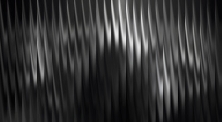 Obraz premium Abstract black and white metallic background with vertical lines and a sense of movement. The image evokes a feeling of depth and texture