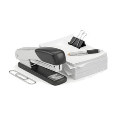 Stapler and Paper Stack 3D Icon