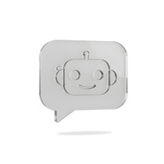 Friendly chatbot assistant in speech bubble modern tech icon